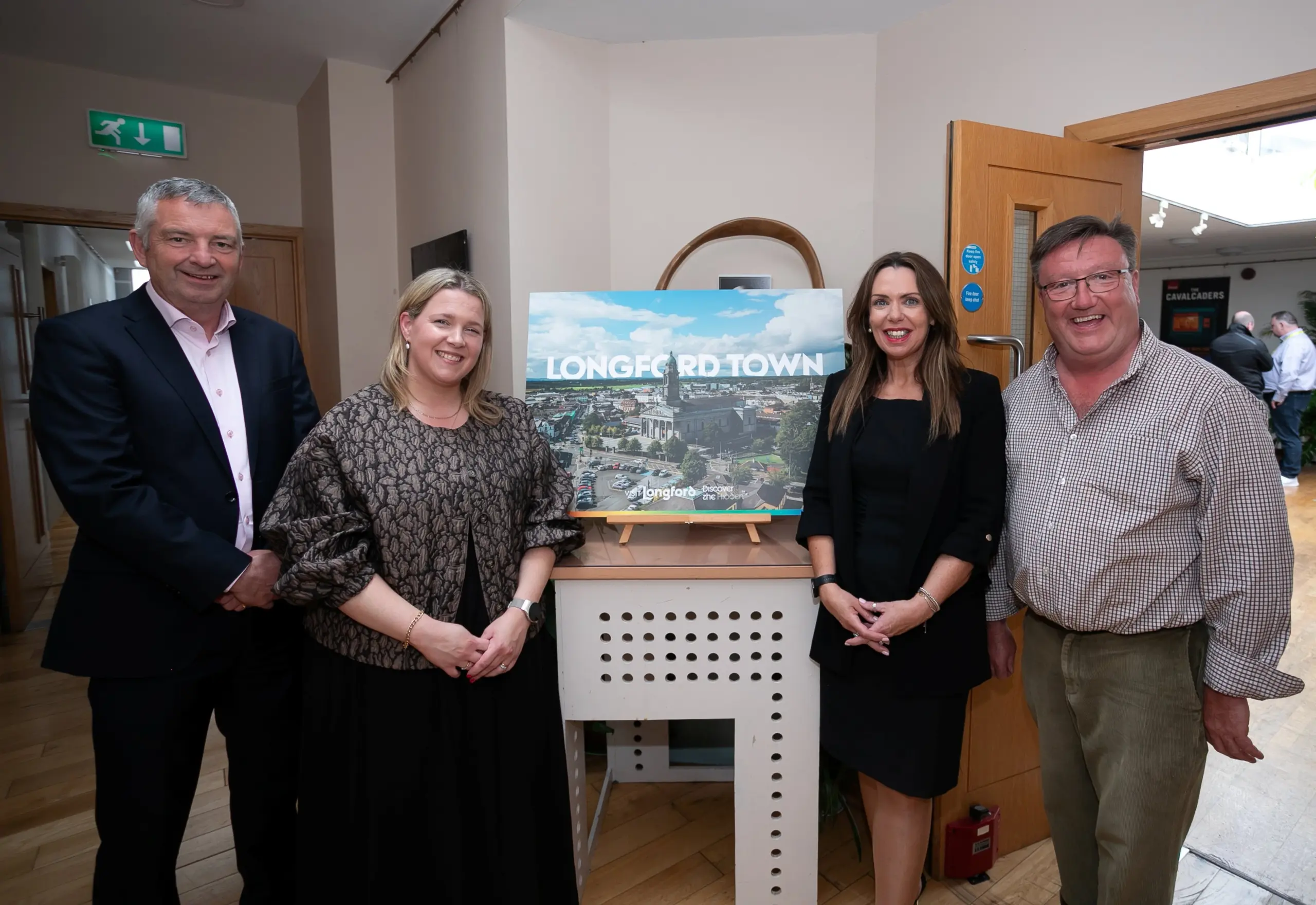 Head of Enterprise with Longford County Council, Michael Nevin, Tourism Officer with Longford County Council Denise Canavan, Night-Time Economy Officer with Longford County Council Karen Reilly, and Just Transition Fund Tourism Activator Officer with Longford County Council, Colm Croffy pictured at the launch of the new VisitLongford.ie tourism website. Pic. Clare Frances Photography